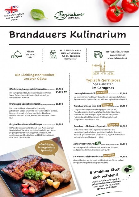 Brandauer Speisekarte