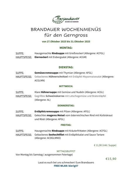 KW 44 Brandauer Mittagsmenue