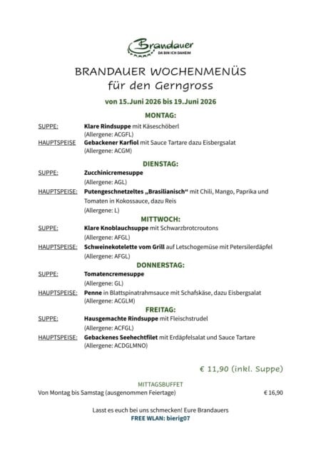 Brandauer GERNGROSS Wochenmenue KW 25