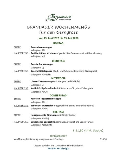 Brandauer Gerngross Mittagsmenü KW 27