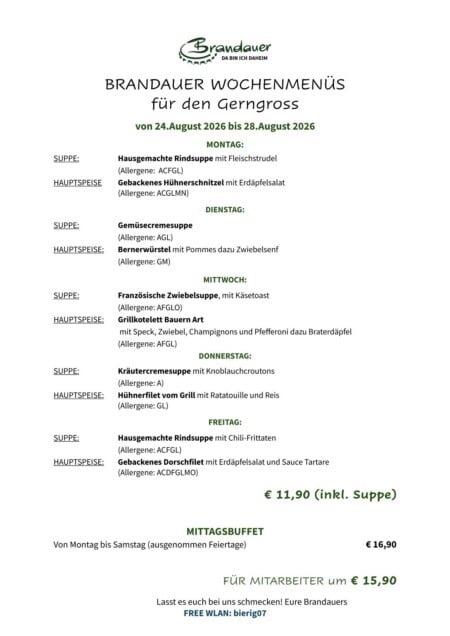 GERNGROSS Brandauer Mittagsmenü KW 35