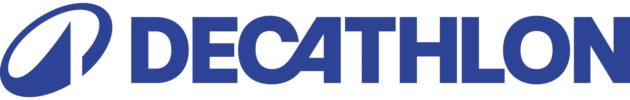 Decathlon Logo blaue Schrift vor weißem Hintergrund