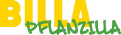 Logo from BILLA PFLANZILLA -colored in yellow and grass-green